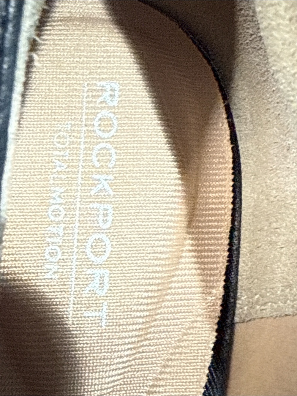 Rockport Black Leather Mid Heel Loafers with Gold Accent - Picture 6 of 10